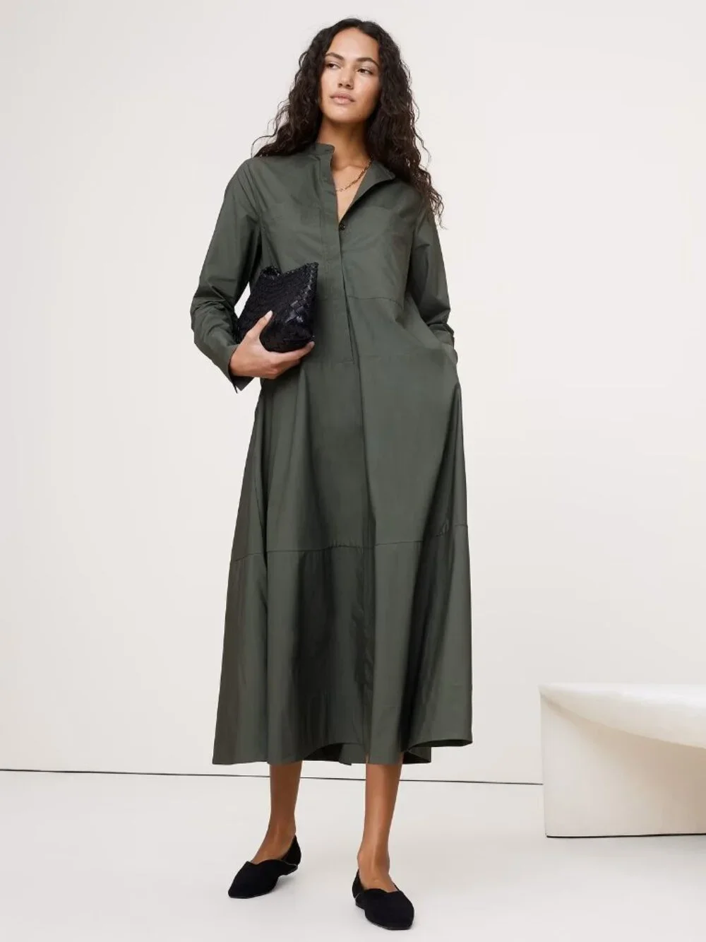 Banana Republic Trapeze Shirt Dress M Tall