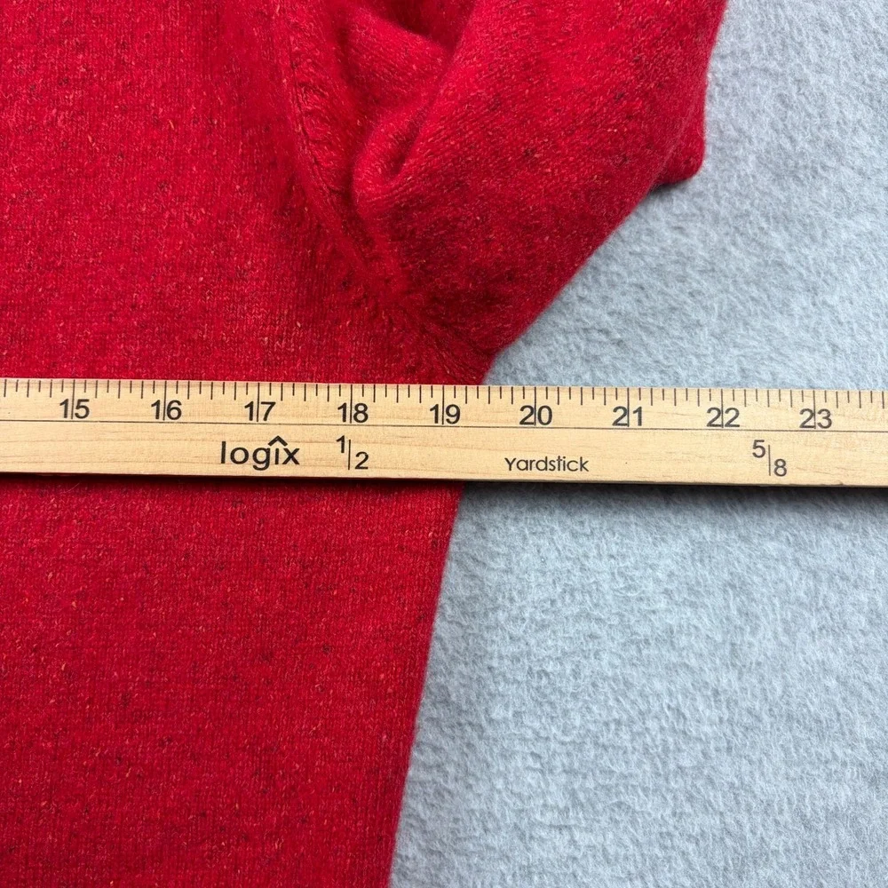 Barbour Sweater Mens Medium Red Wool Silk Blend Crewneck Tisbury Donegal Knit