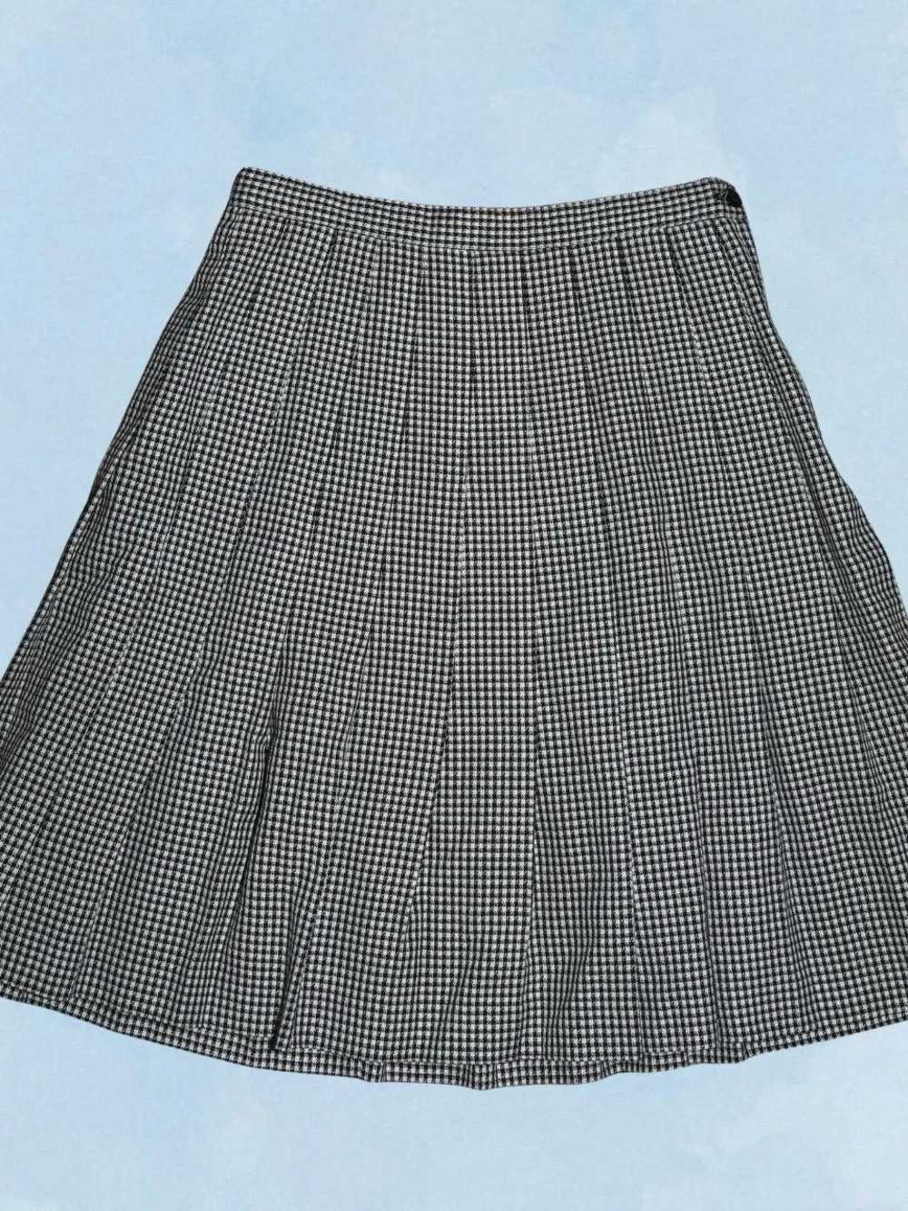 Gingham pleated skirt