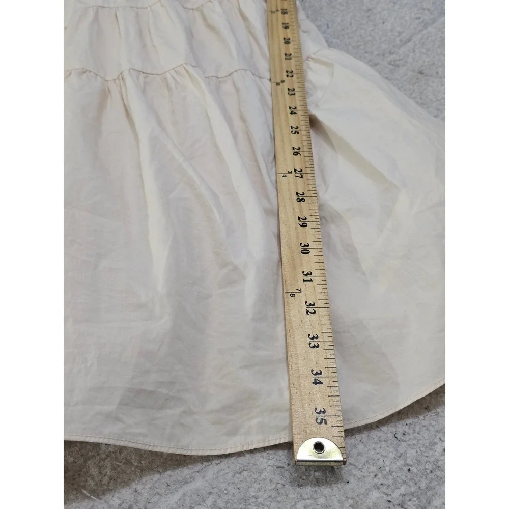 En‎ Saison Matisse Flutter Sleeve Smocked Tiered Mini Dress Cream L