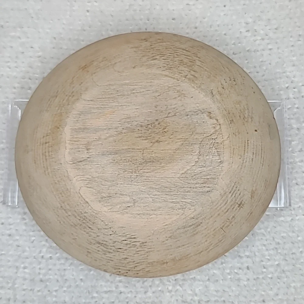 Vintage Farmhouse Mid Century Modern Wooden Small Hand Carved Dough/Salad Bowl