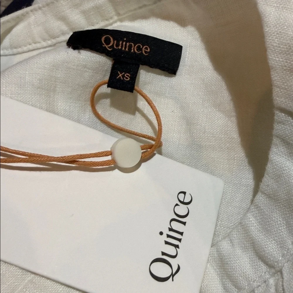 Quince 100% European Linen Dress Sz XS White NEW