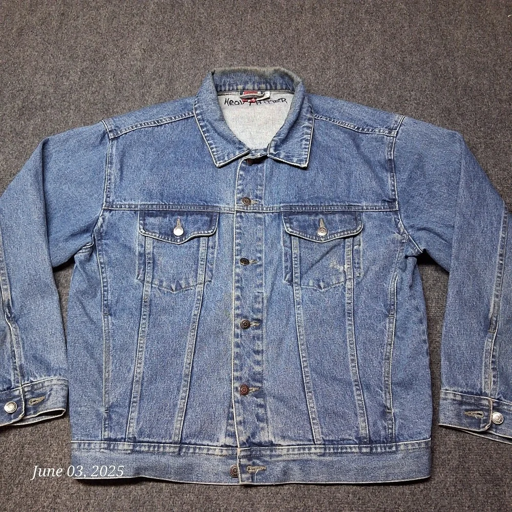VTG Denim Trucker Jacket Starburst RN# 101113 Size Medium Boxy‎ Look
