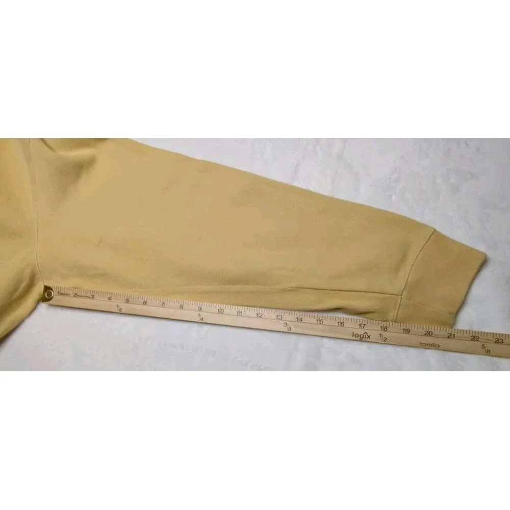 Eddie Bauer Sweater Mens XLT Yellow Knit Long Sleeve 1/4 Zip Adult XLTall Cotton