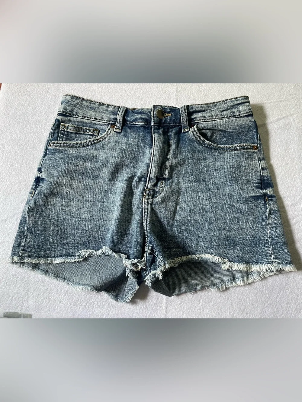 H&M Distressed Denim Shorts - Medium Blue