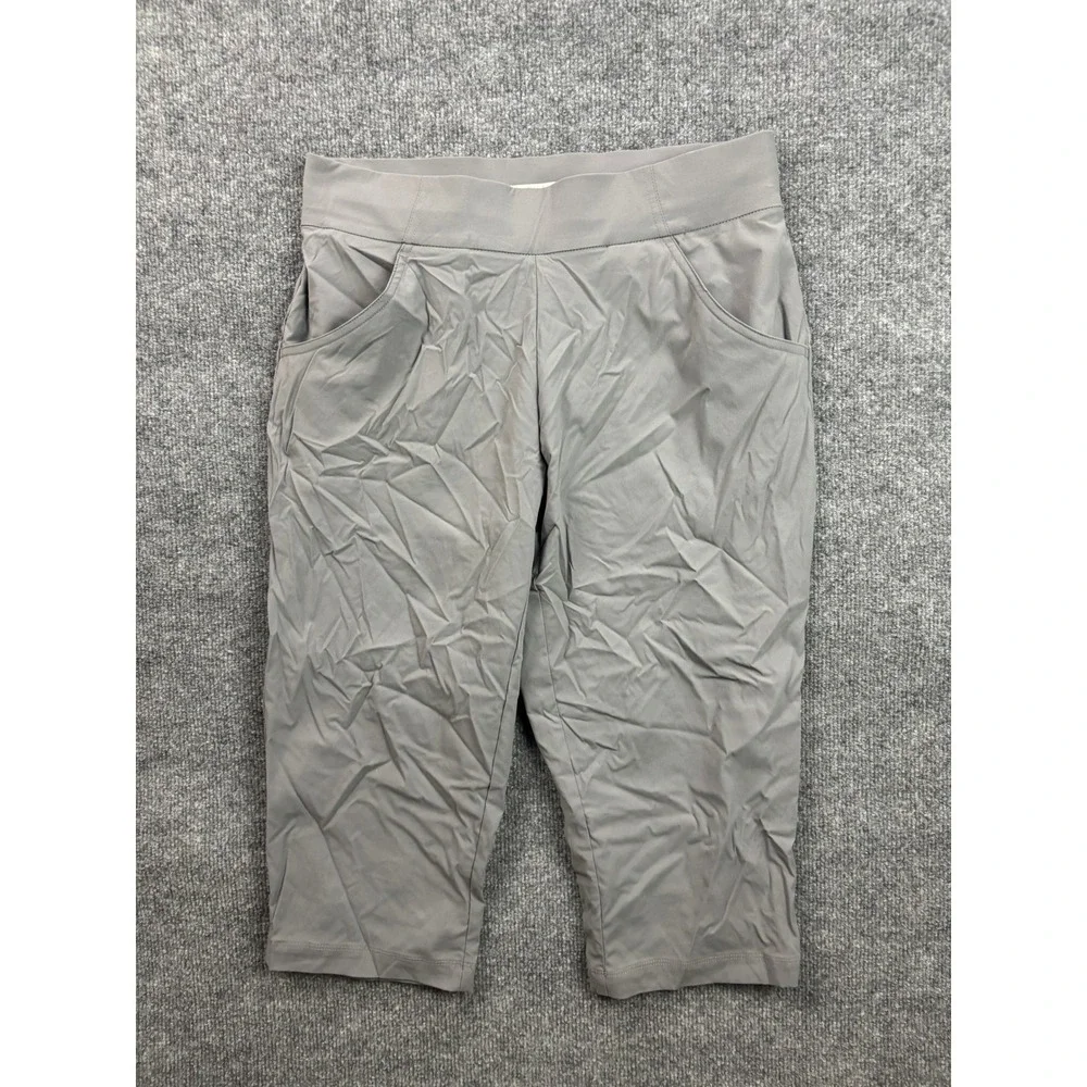 Columbia Anytime Casual Capri Pants Womens Medium Grey Hiking Stretch Crop