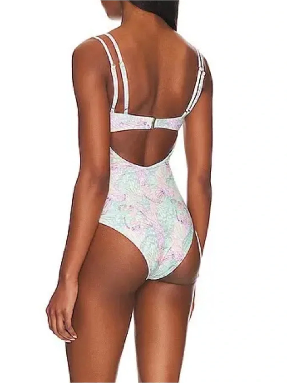 LPA Carlita One Piece Swimsuit in Pink Teal Ali Revolve Size Medium
