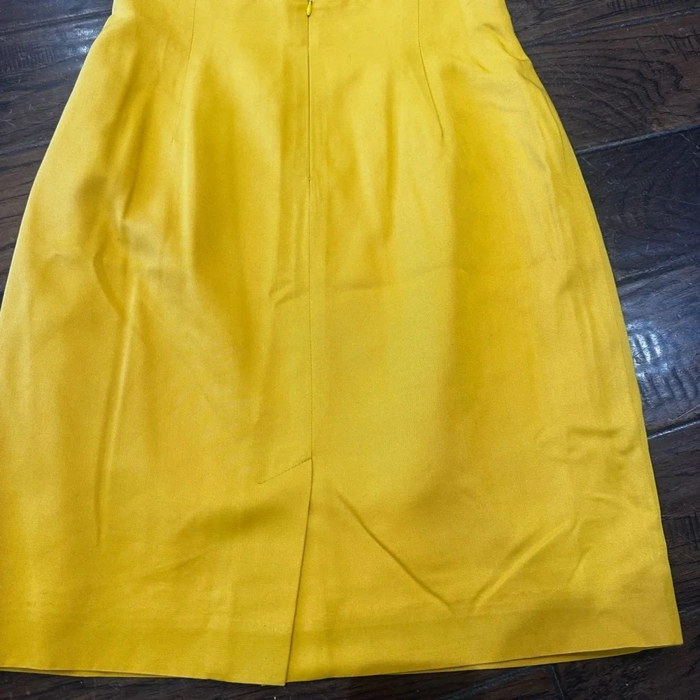 Vintage KGR Elegant Yellow Double-Button Pencil Skirt‎