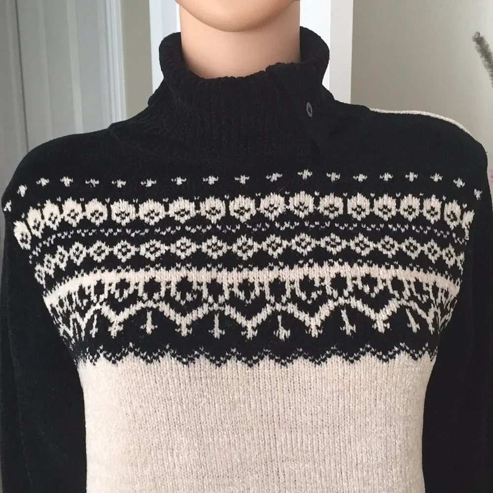 Vintage Erika Fair Isle Turtleneck Sweater Size L