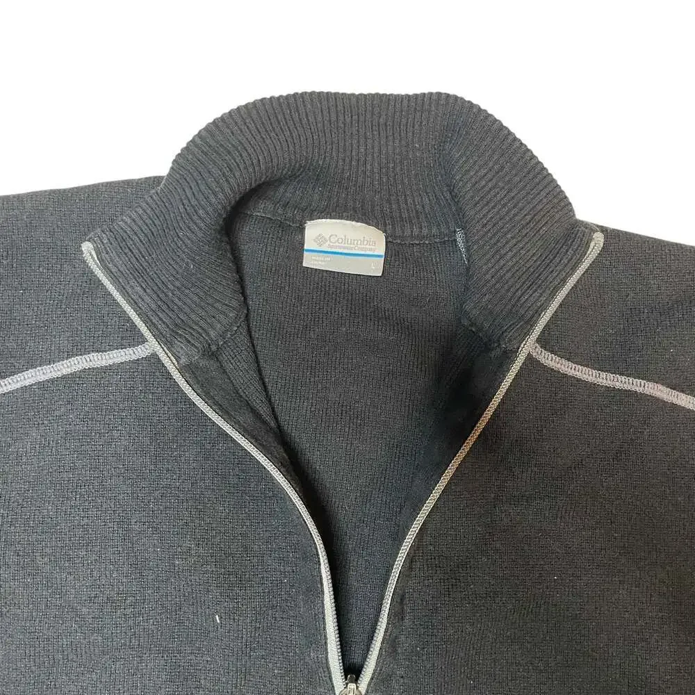Columbia 1/4 Zip Pullover Sweater Black Large