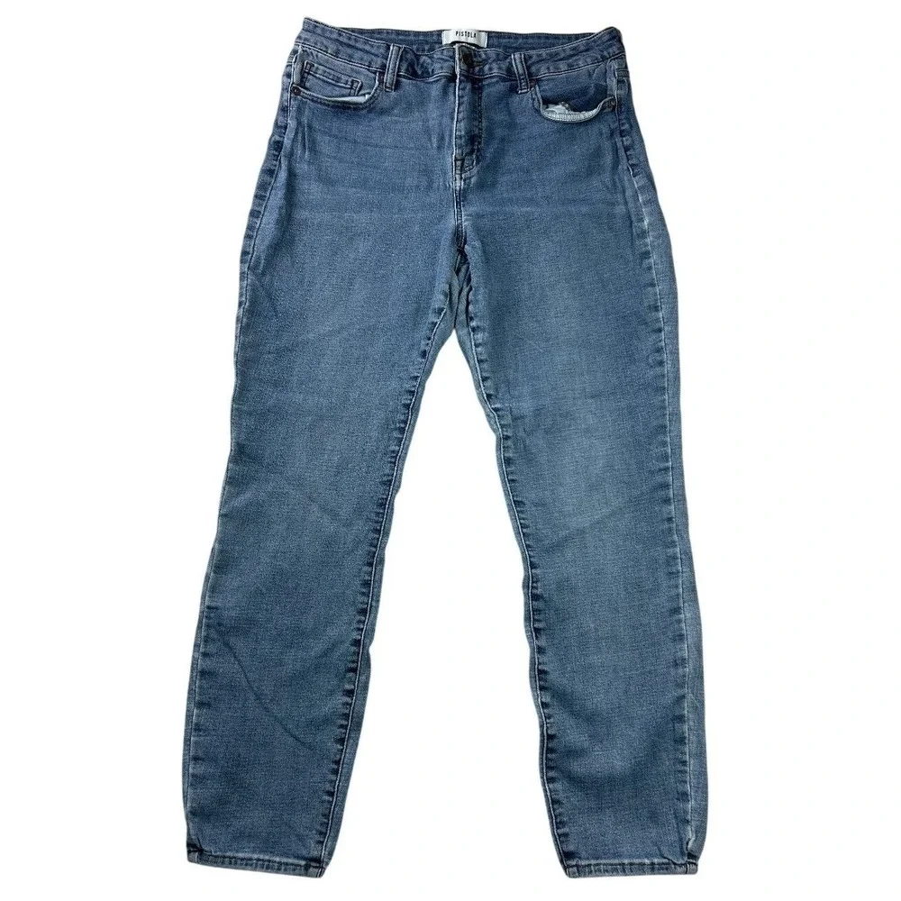 Pistola Womens Mid Rise Skinny Jeans Medium Wash Blue‎ Size 31 P6711MTW-CUT