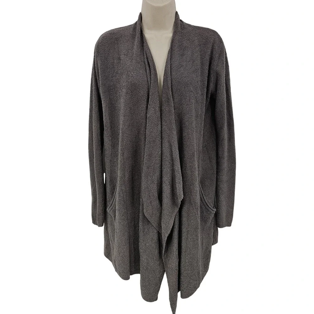 Barefoot Dreams Cardigan Women S/M Gray Cozy Chic Pockets‎ Cabincore Comfort