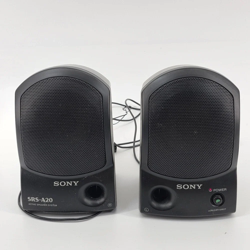 Sony SRS-A20 Active Portable Computer Stereo Speaker System Built-In Amp 1994