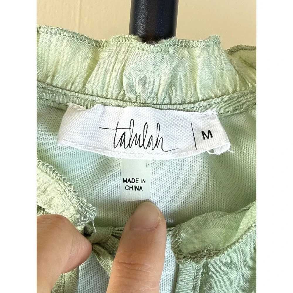 Talulah Womens Mint Green Tiered‎ Dress Medium Crinkle Easy Flowy Spring Summer