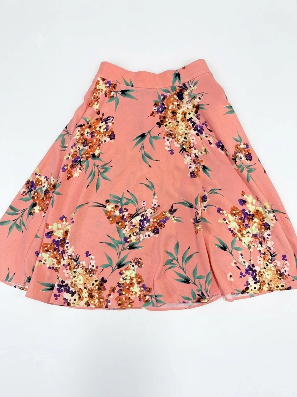 eva mendes for New York & Company Coral Floral A-Line Skirt