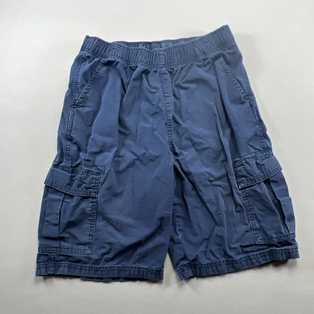 The Children's Place Cargo Shorts Youth 18 Navy Gray Cotton Mid Rise Set Of 2