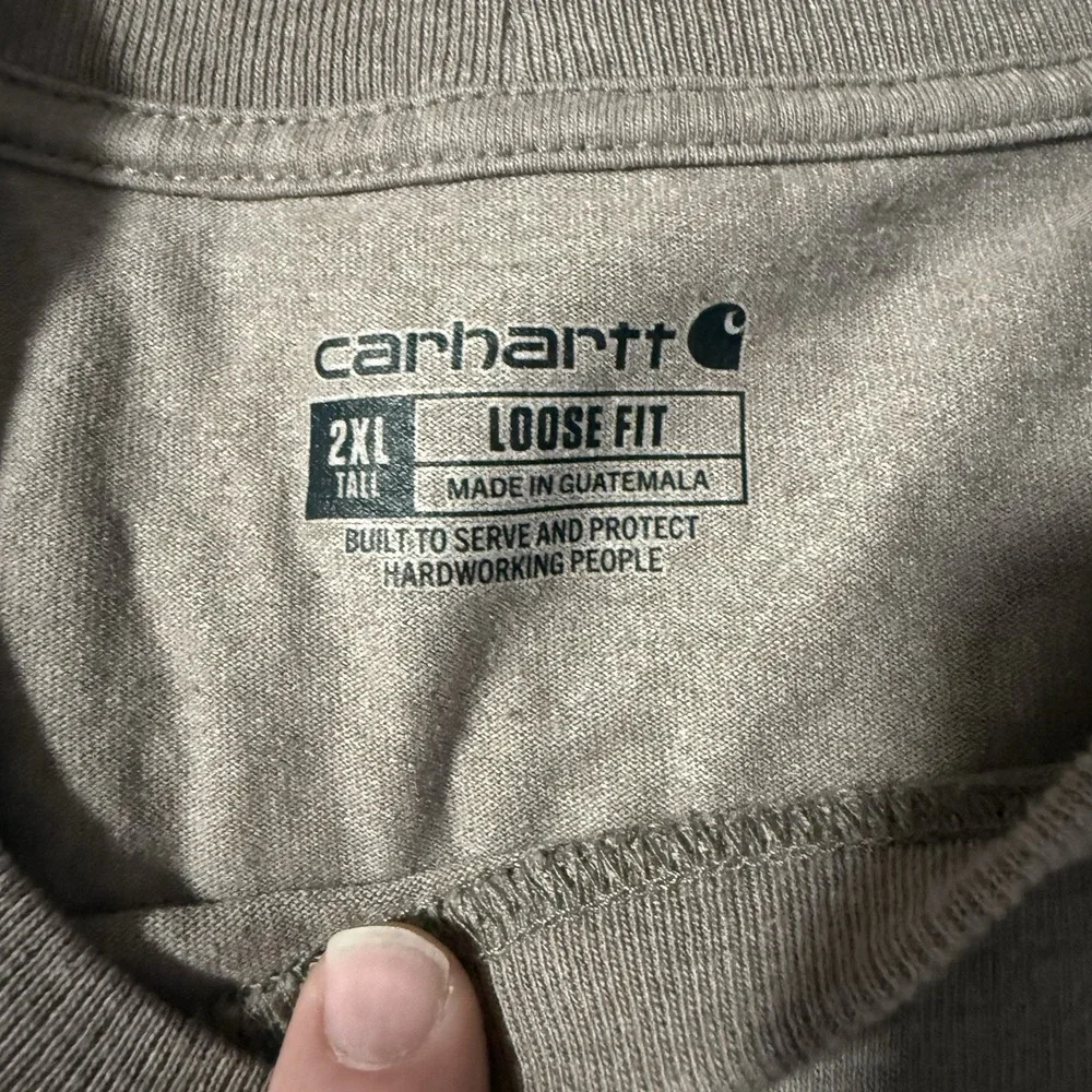 Carhartt DEARBORN LOOSE LS LOGO T-SHIRT 2XLT - Tan Color Men's