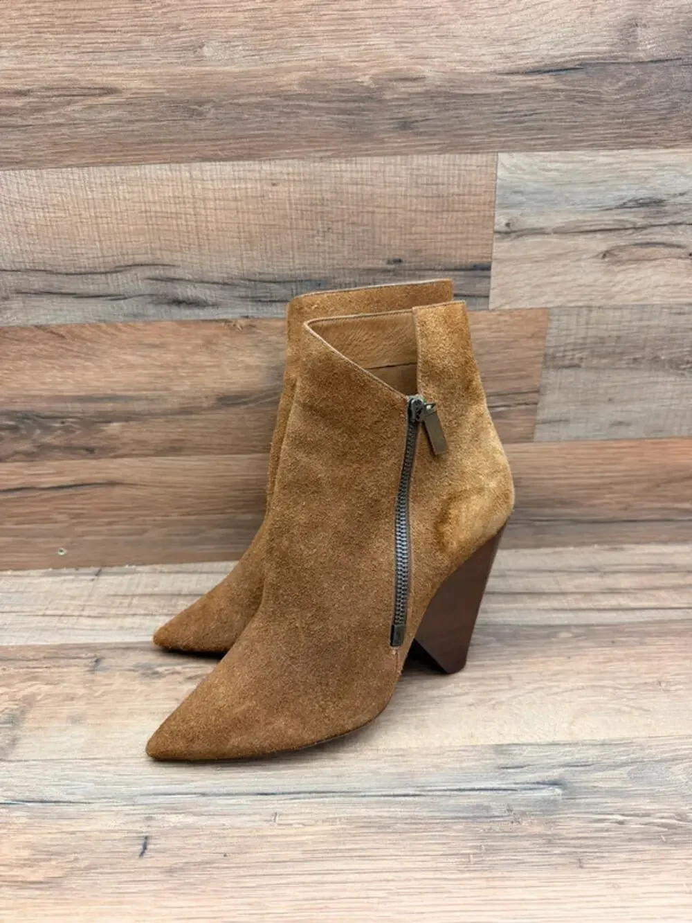 Saint Laurent Niki 85 Ankle Size 6.5-7 EU37 Boots Brown Suede Leather