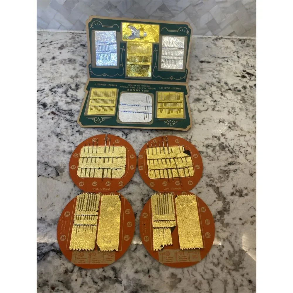 Vintage A&P & Reliance Grocery Store Sewing‎ Needle Cardboard Packets seamstress