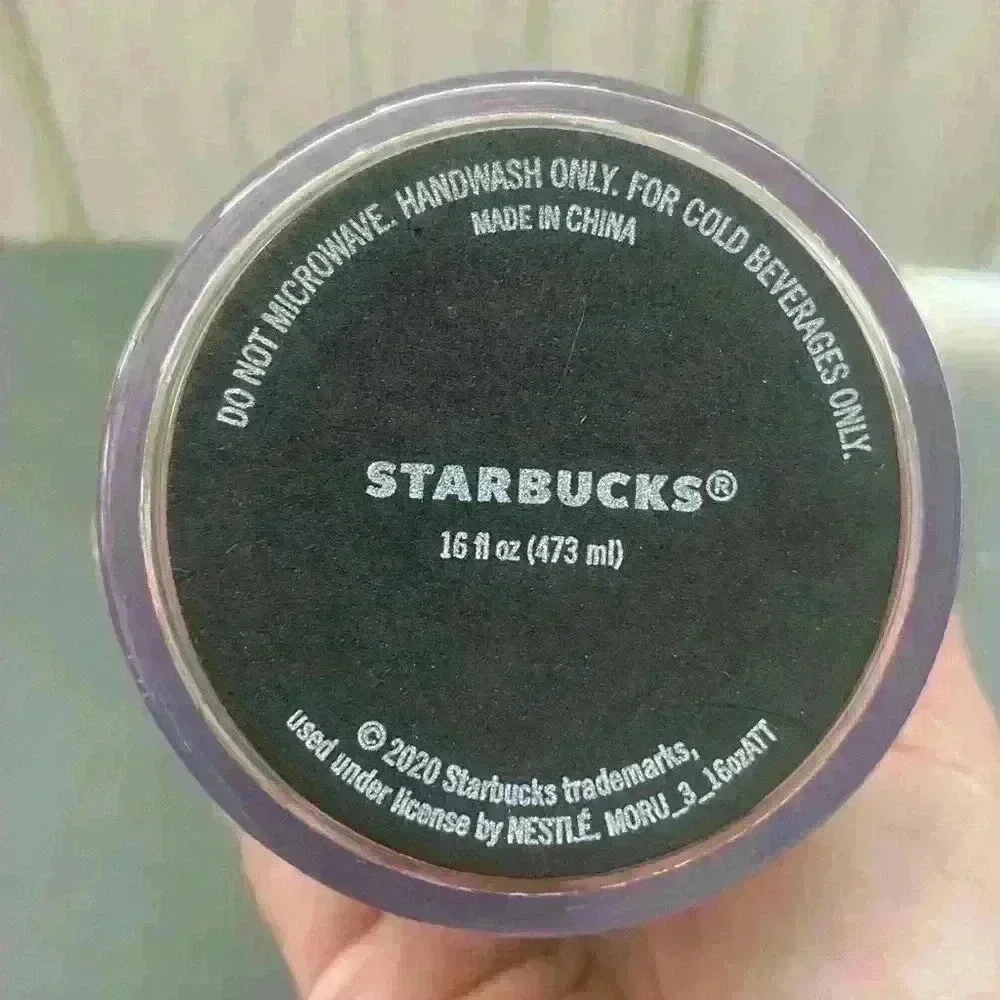 Starbucks Gold Glitter Cold Cup 16 oz Tumbler Black 2020 Logo Grande w/Lid