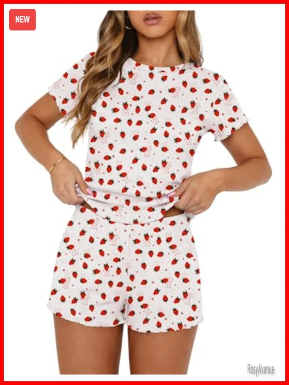 2 Piece Pajama Set Crop Top and Shorts Y2K Lounge Set for Women