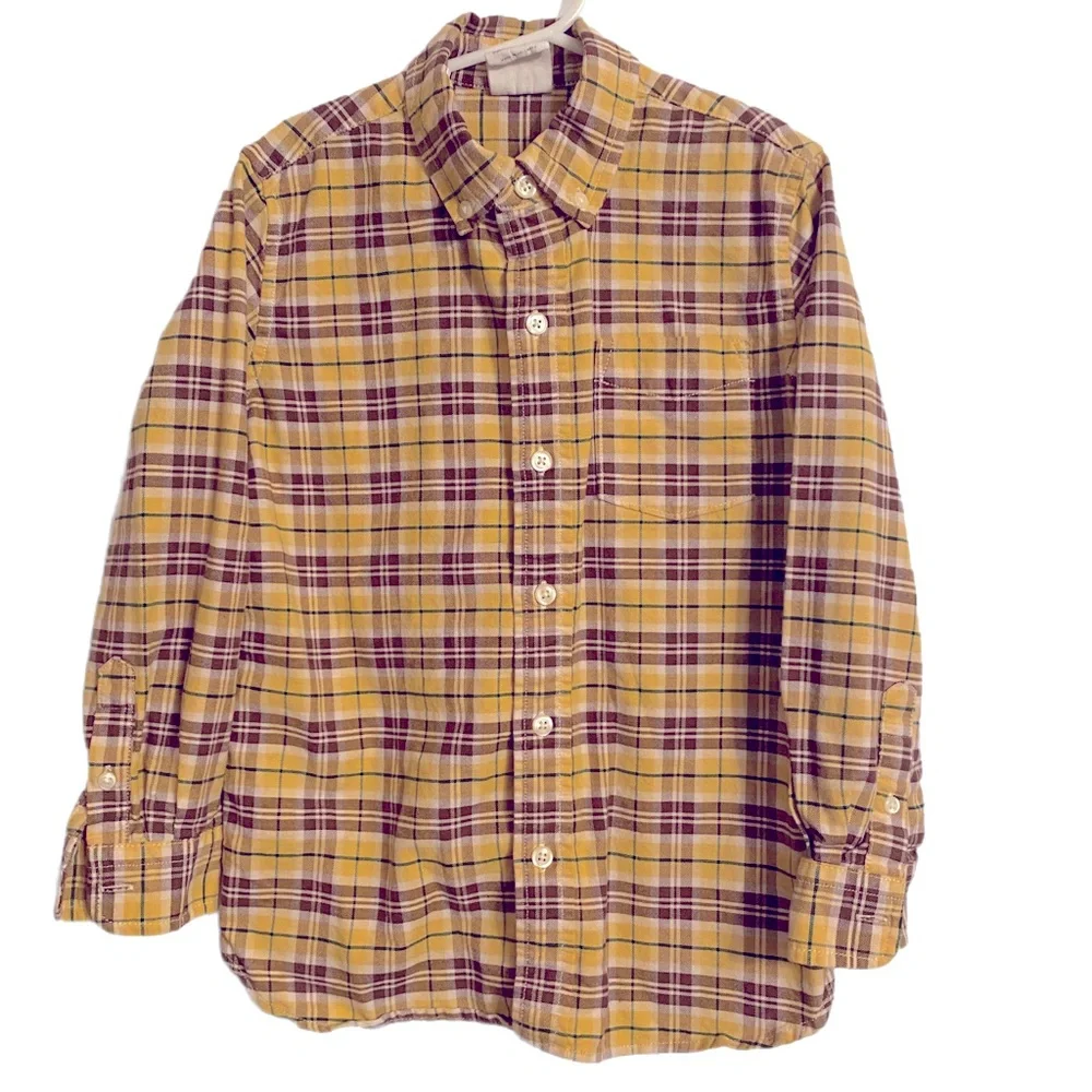 GAP Plaid Button Down Shirt Youth Size S 6/7
