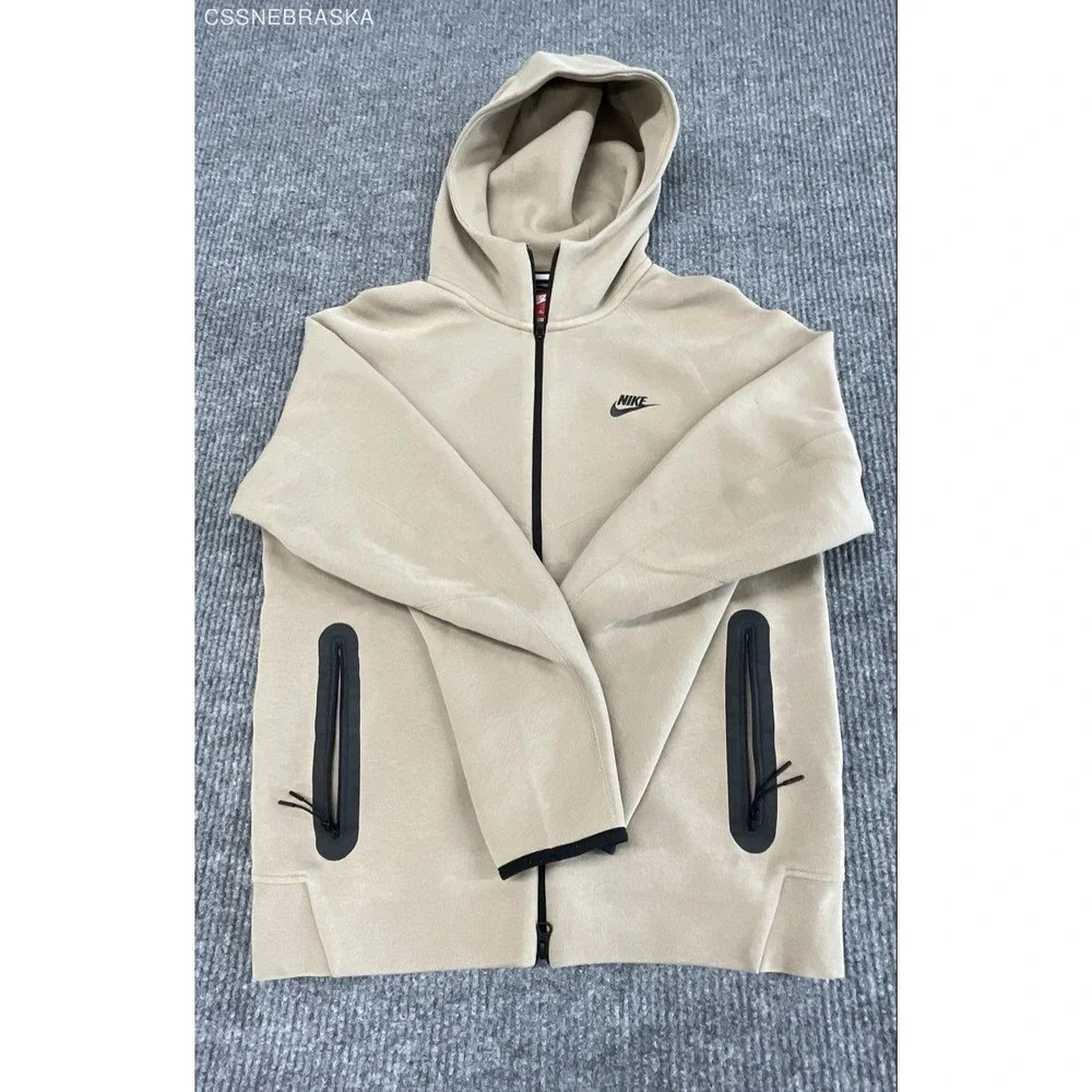Nike Men's Tech Fleece Windrunner Full Zip Hoodie Tan FB7921-247 Sz M