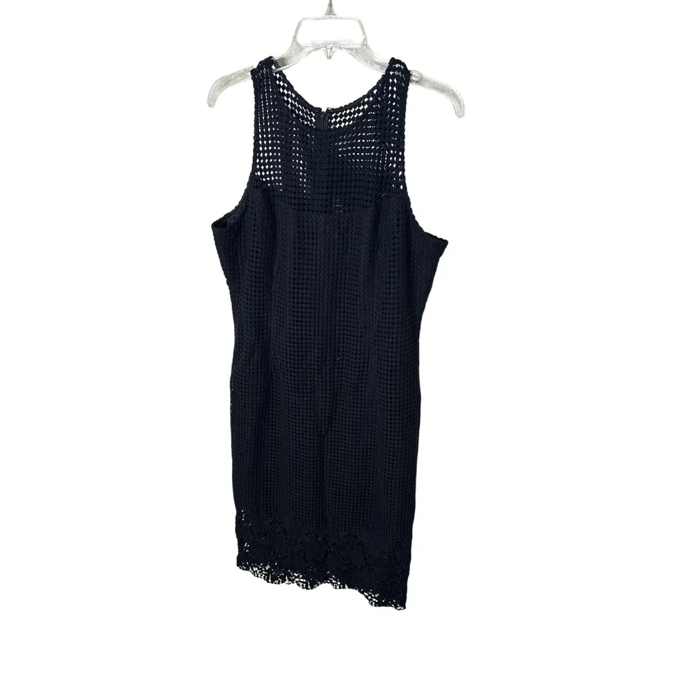 WHITE‎ HOUSE BLACK MARKET Black Crochet Lace Sheath Dress Size 14