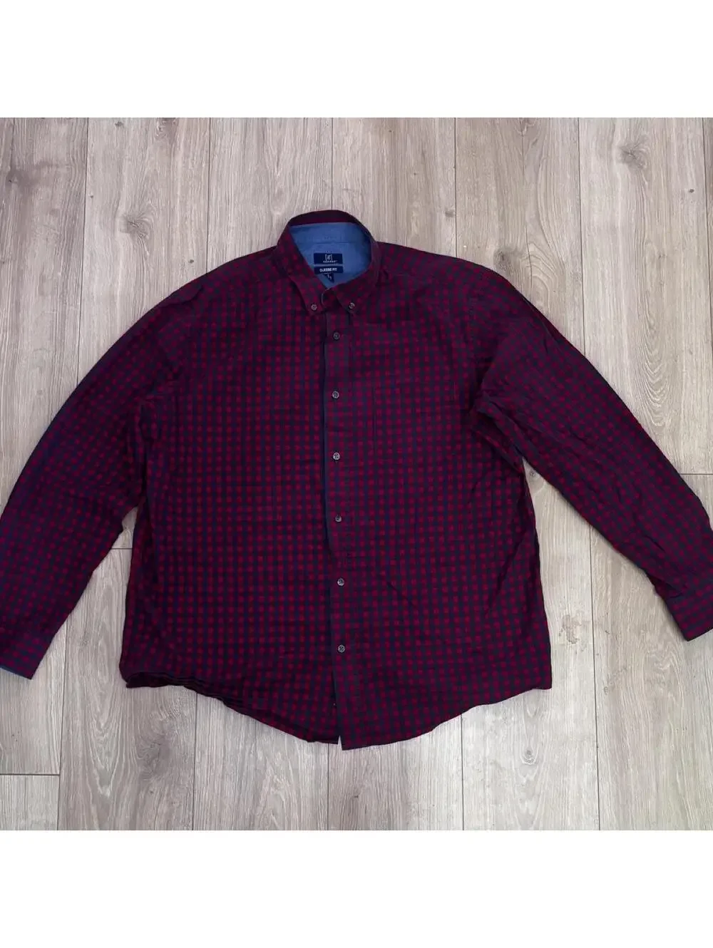 George Men's Red and Burgundy Shirt