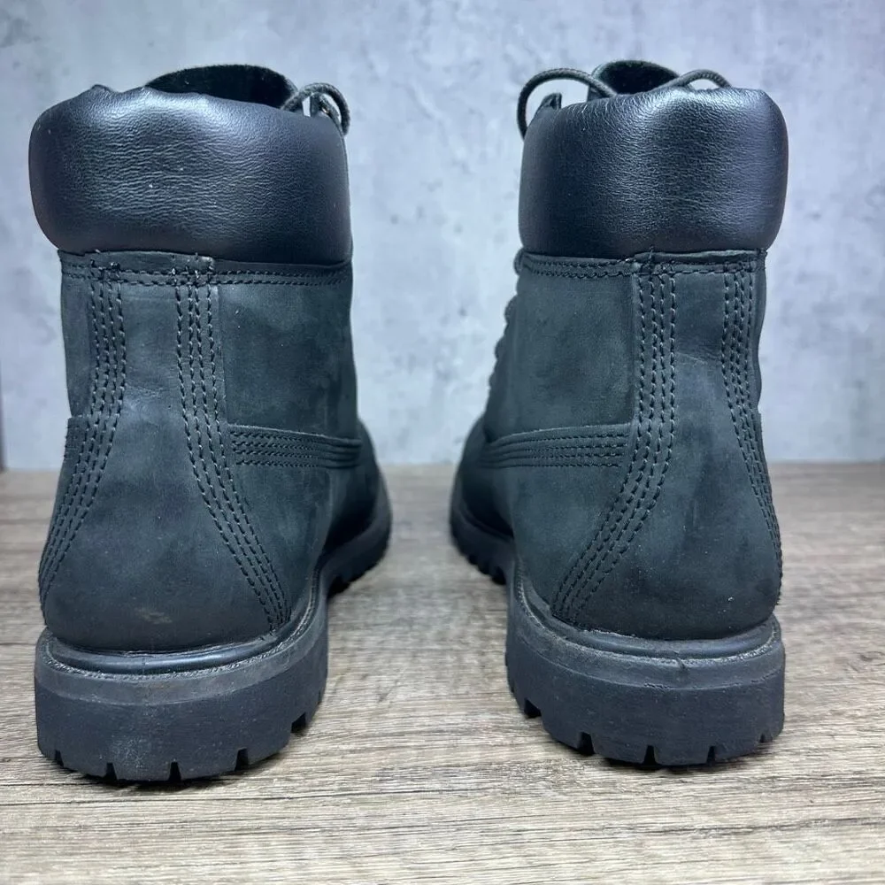 Timberland~Women's~Black Waterproof Nubuck 6” Premium(8658A)‎ Boots~Size 7