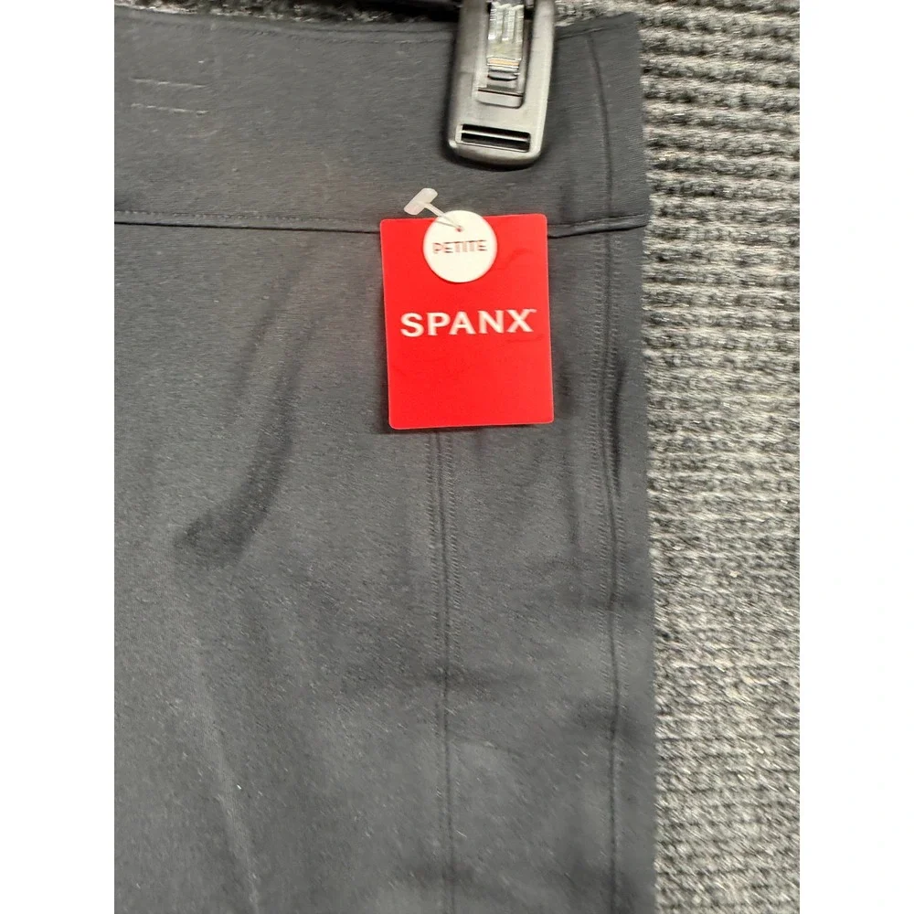 Spanx The Perfect Pant Slim Straight Black Petite Small NWT Pull On Ponte