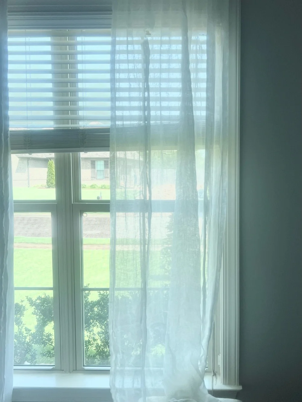 SALE — Pottery Barn *Ripped* Ivory Sheer Linen Curtain Panel