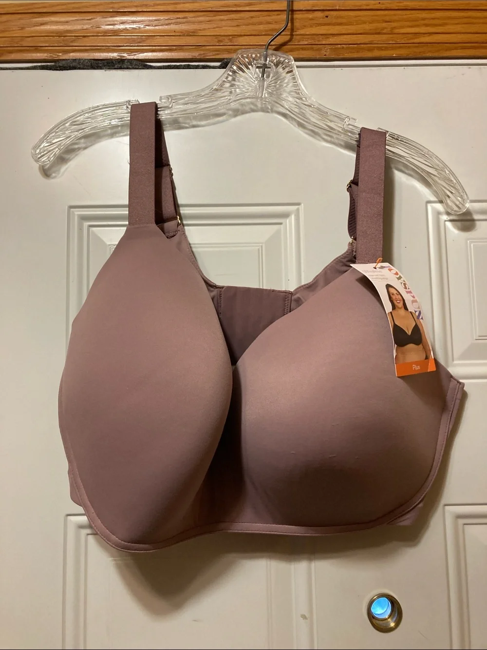 Seamless Light Mauve Full-Coverage Comfort Bra 42DDD