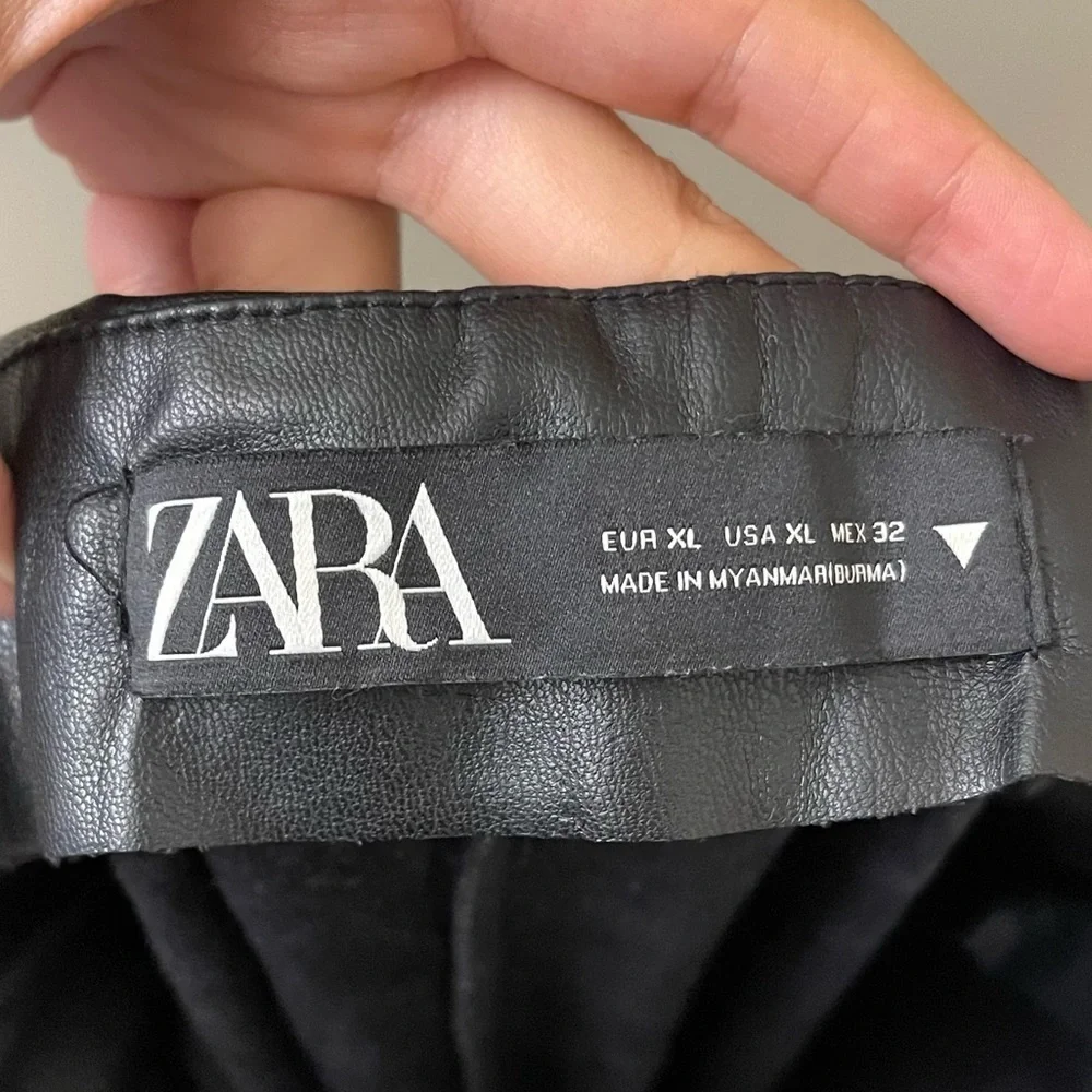Zara faux leather pants size XL in black faux leather leggings