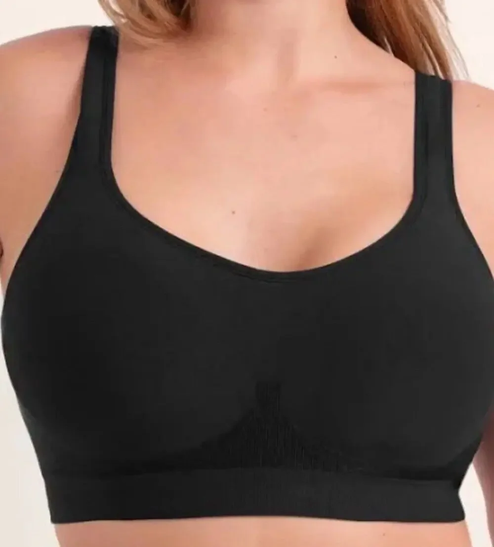Truekind Daily Comfort Wirefree Shaper Bra Size 2XL Black NWT Womens Shapewear