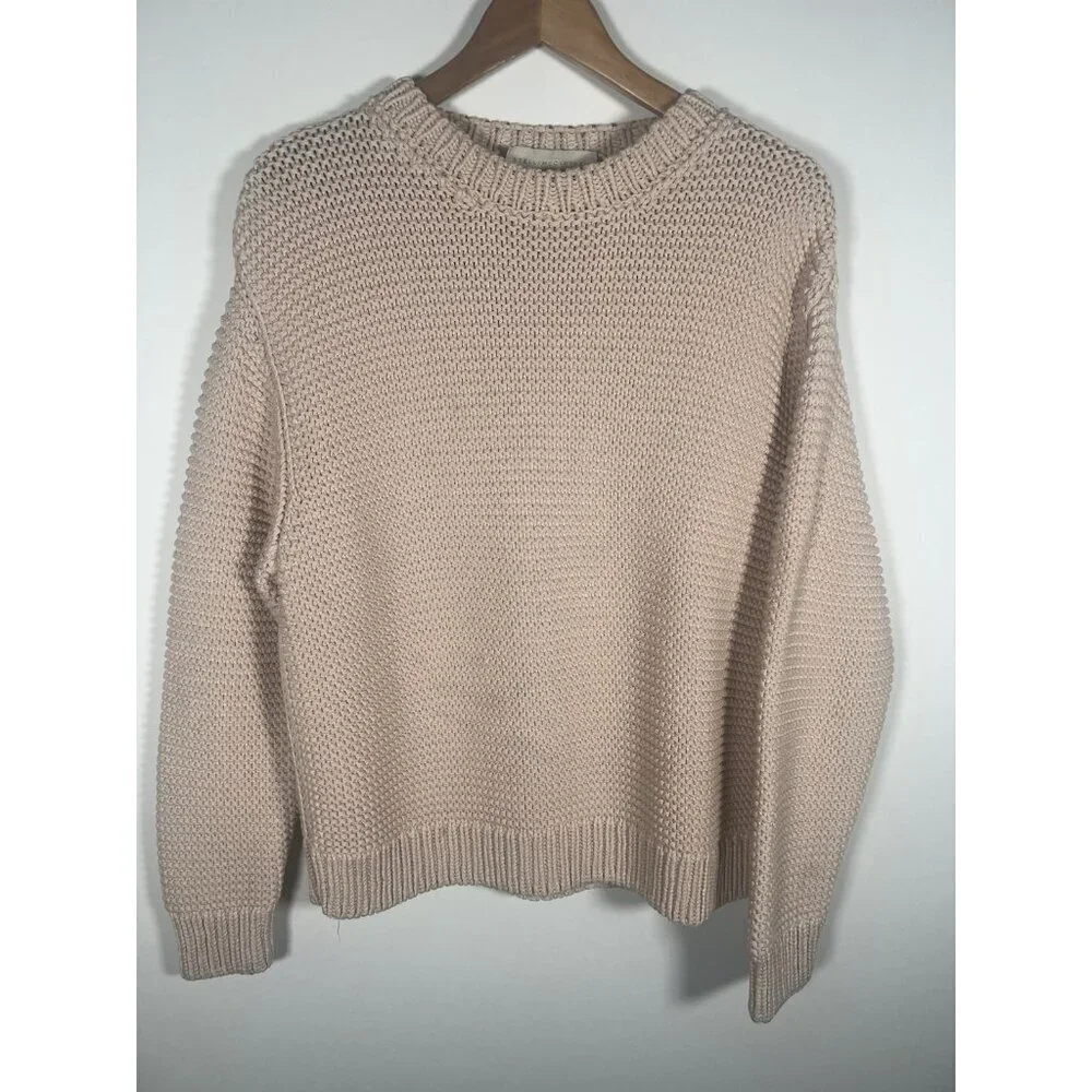 Stella McCartney pinkish tan fisherman chunky minimalist 100% silk sweater 38/M