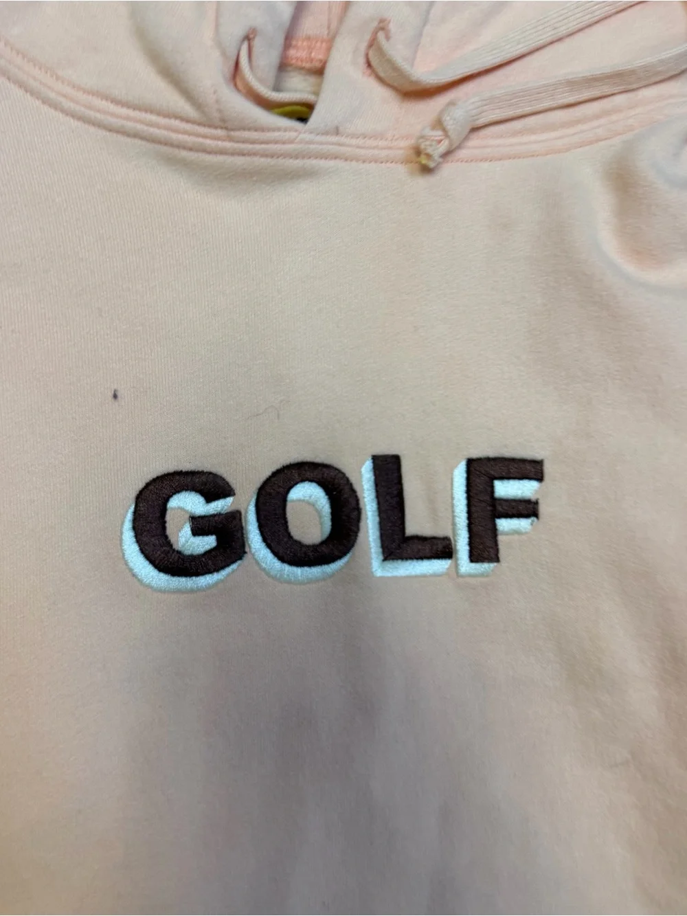 GOLF Wang Tyler the creator mens Pullover Hoodie in Light Peach size small