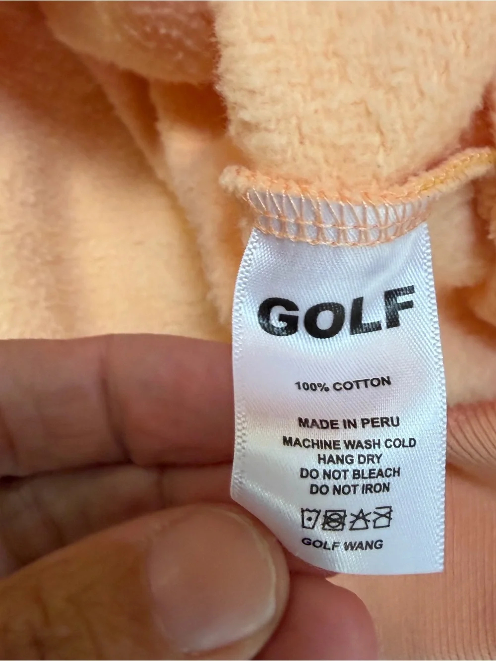 GOLF Wang Tyler the creator mens Pullover Hoodie in Light Peach size small