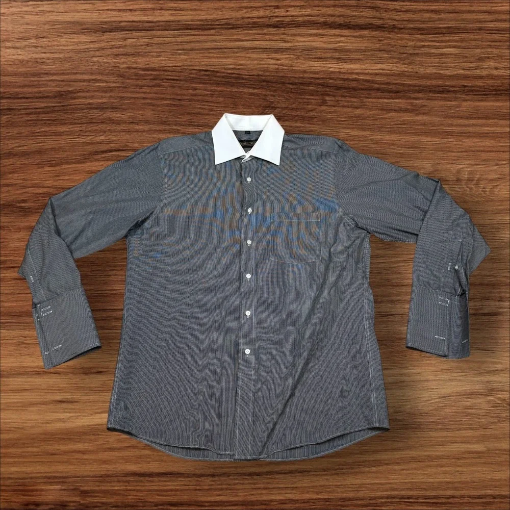 Donald J Trump‎ Sig. Collection Men Dress Shirt White Collar Sz 15 1/2 32/33