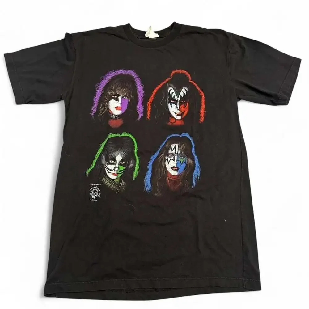 Vintage 1996 KISS Band T-Shirt Size Large Double-Sided Rock Graphic