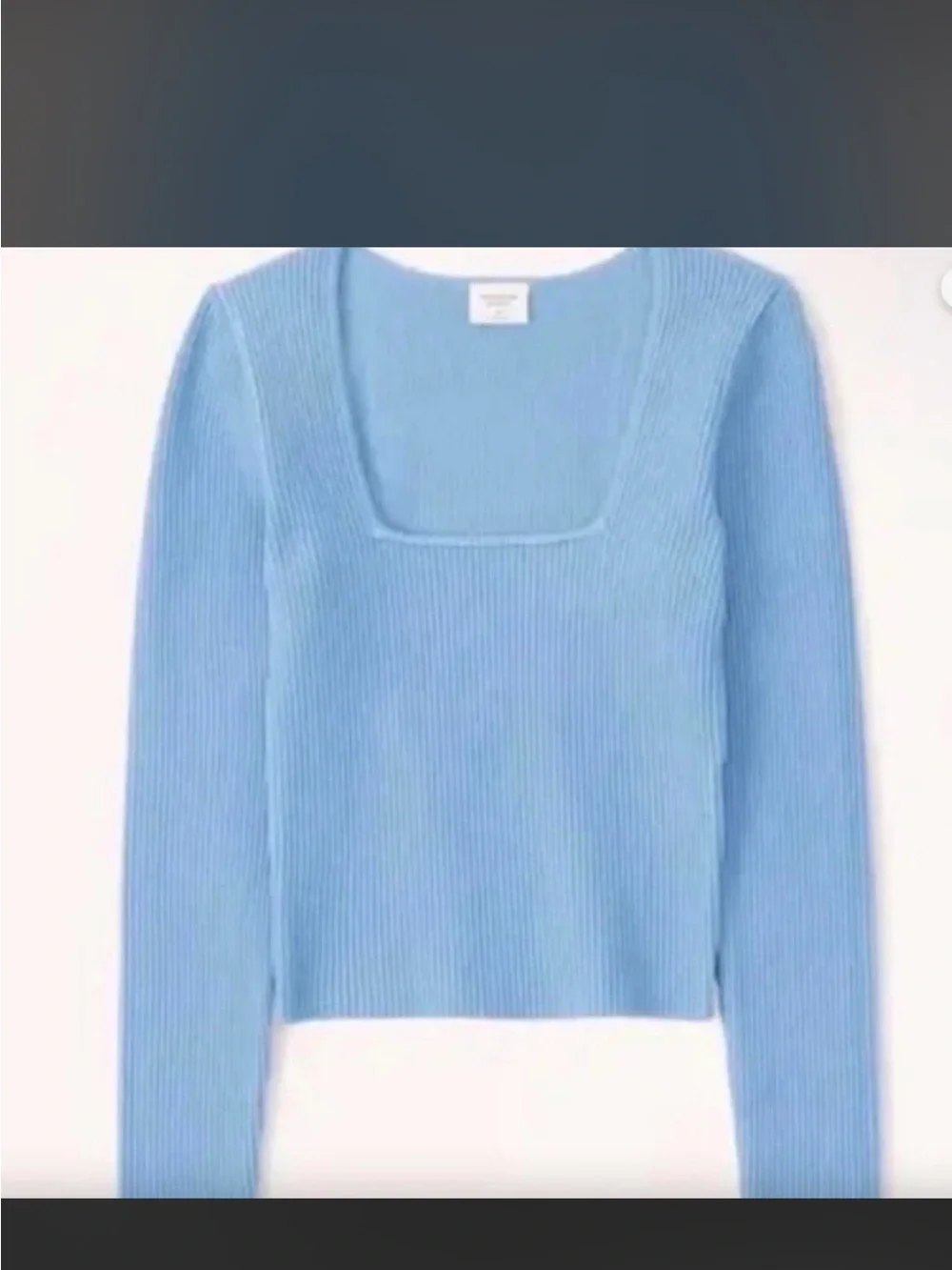 Abercrombie & Fitch Blue Ribbed Square Neck Women's Top