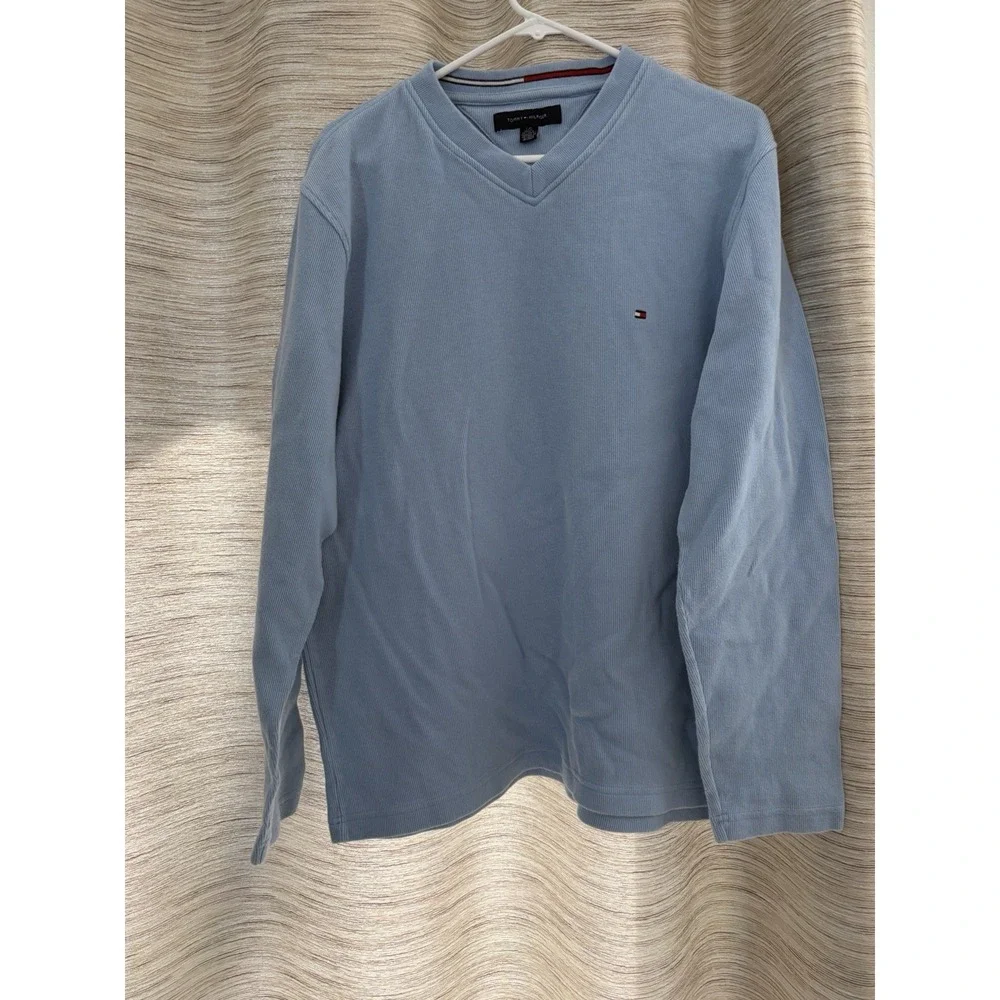 Tommy‎ Hilfiger Men's Essential Long Sleeve Cotton V-Neck Sweater Large