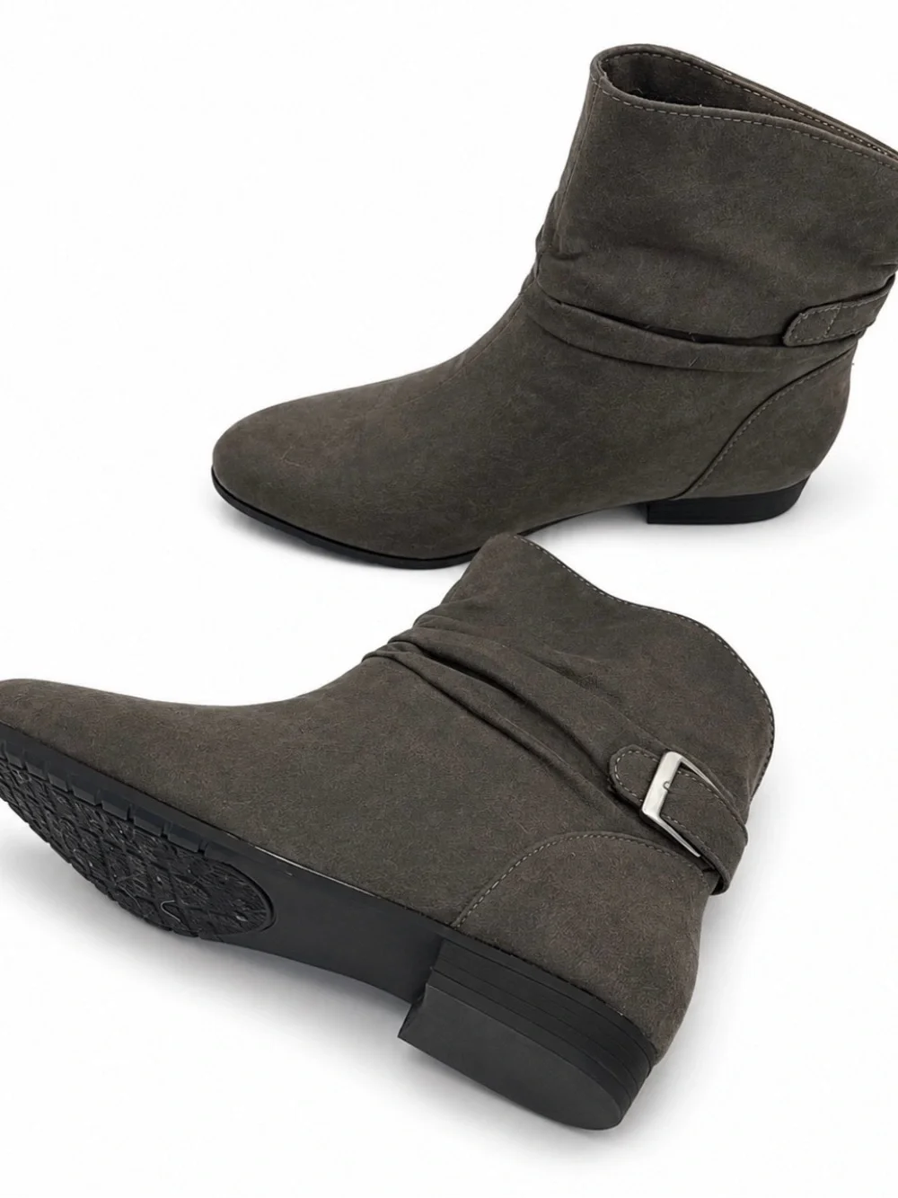 Women's Rampage Gray Ankle Boots with Buckle Detail