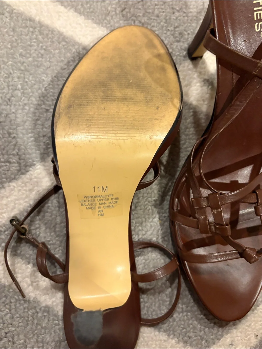 Westies Brown Strappy Leather Heeled Sandals