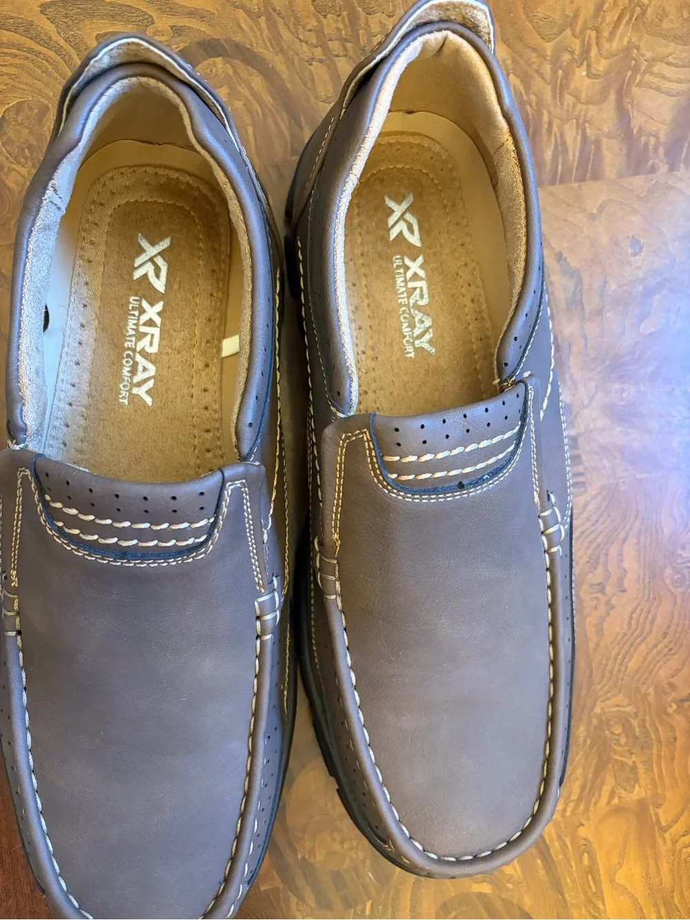 Men's Casual Slip-On Leather Loafers - Brown