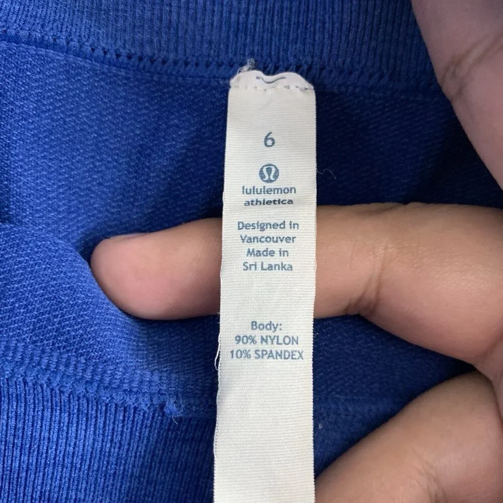 Lululemon Leggings Womens 6 Blue In The Flow Crop II Seamless Athleisure Workout