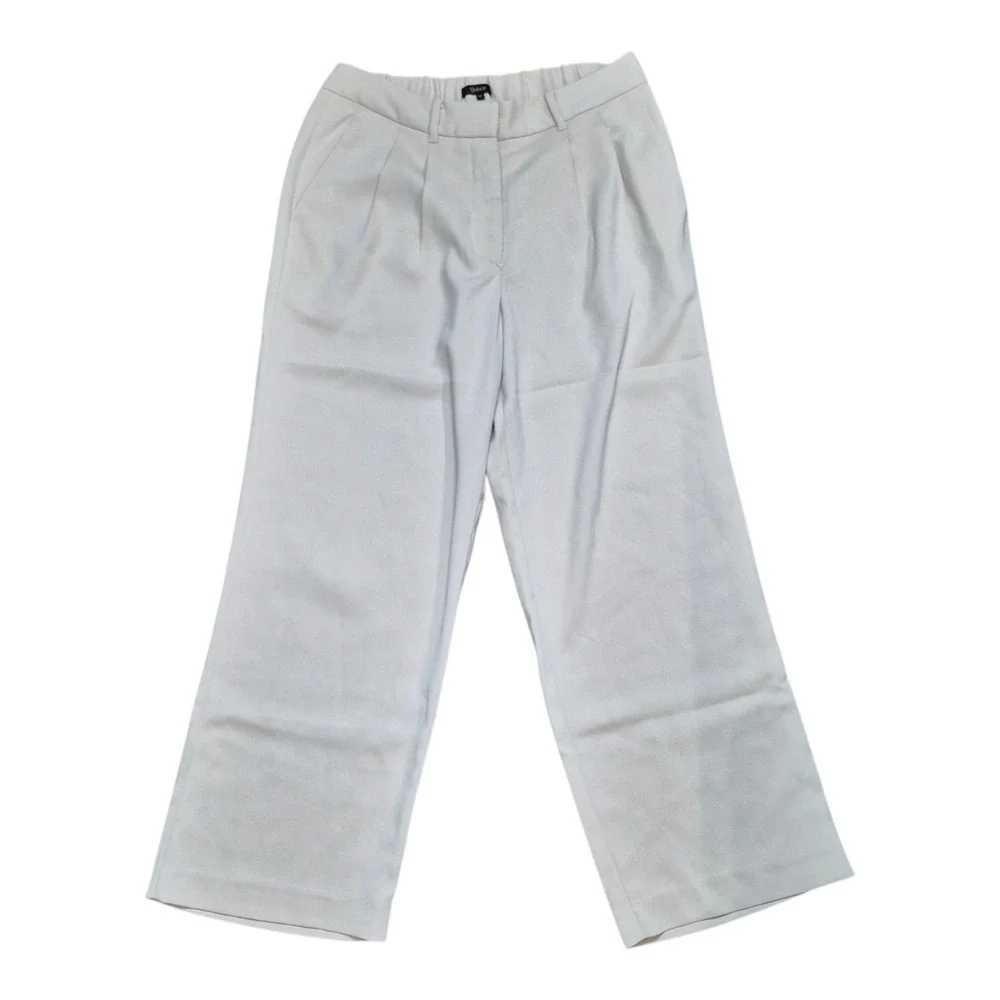 Quince Women's 12 Stretch‎ Crepe Pleat Front Wide Leg Pants Beige Career