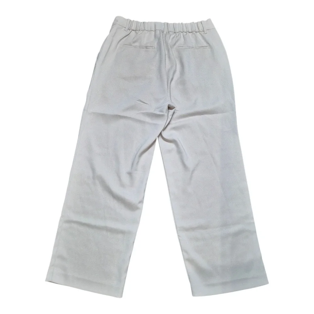 Quince Women's 12 Stretch‎ Crepe Pleat Front Wide Leg Pants Beige Career