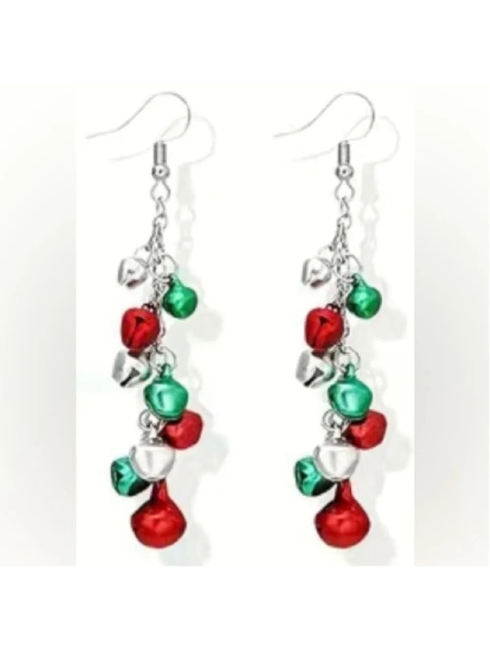 NEW Christmas Bells Holiday Earrings in green, red, silver French hook