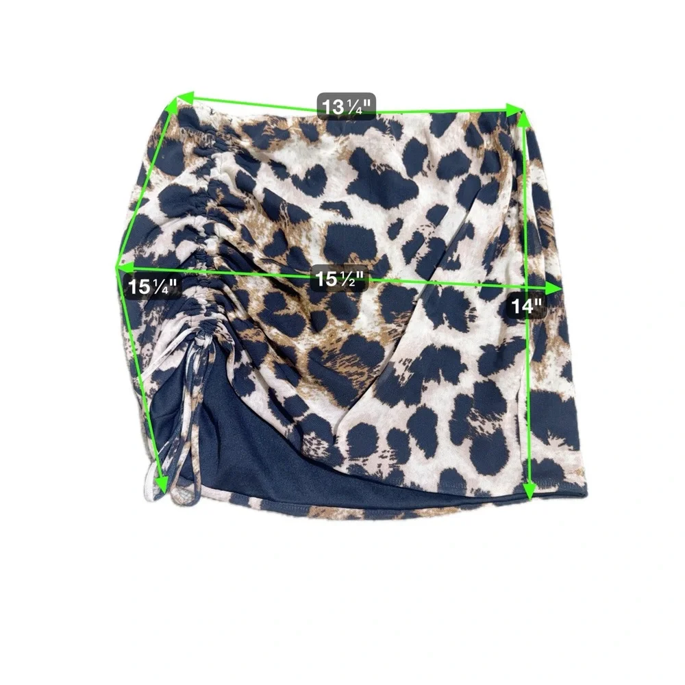 Fashion Nova Mia Leopard Mesh‎ Skirt size L